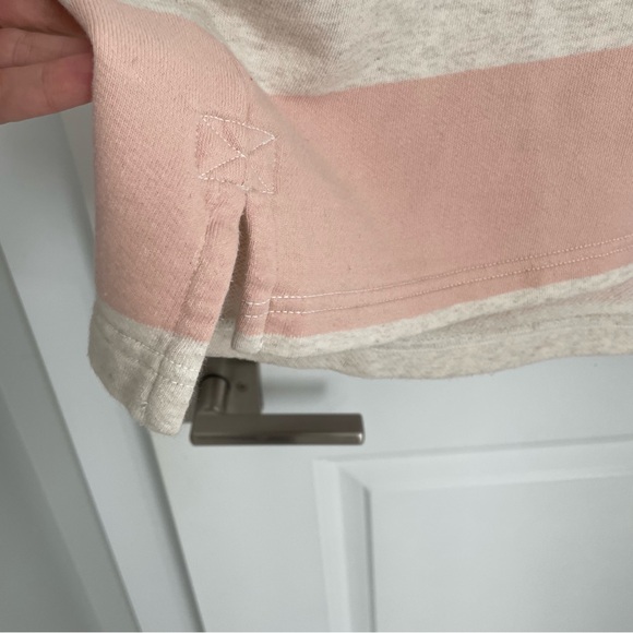 Aerie Prep Rally Rugby Stripe Sweatshirt Pink Oversized Preppy.         22 - Picture 9 of 13